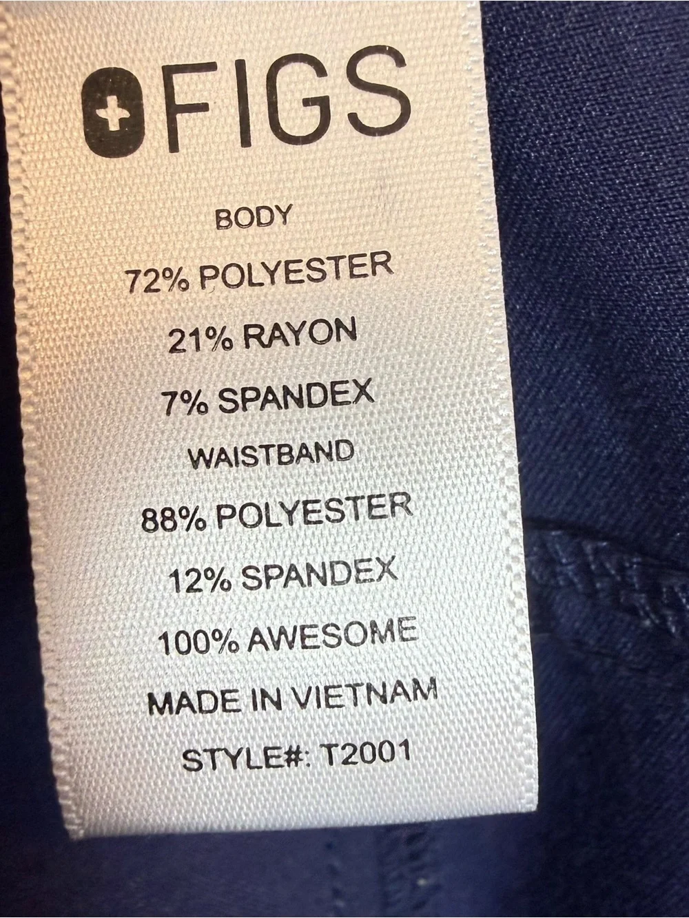 FIGS Men's Axim Cargo Scrub Pants Navy Blue Size Large Tech Collection T2001